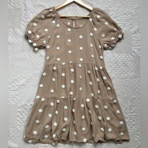 Blu Pepper Tan Polka Dot Midi Dress